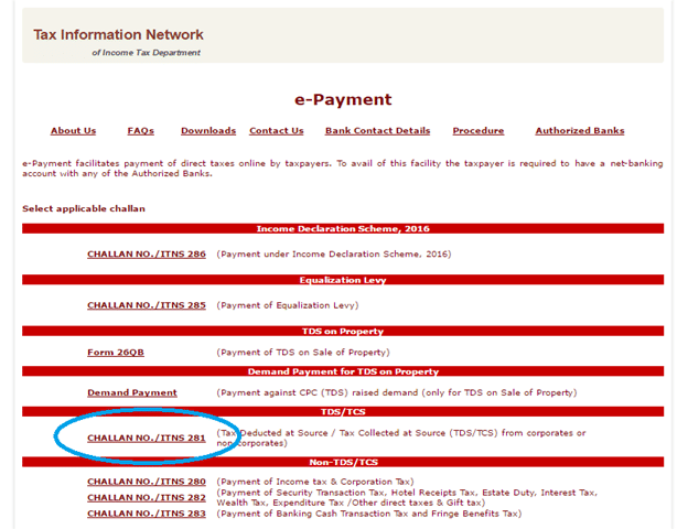 tds online payment